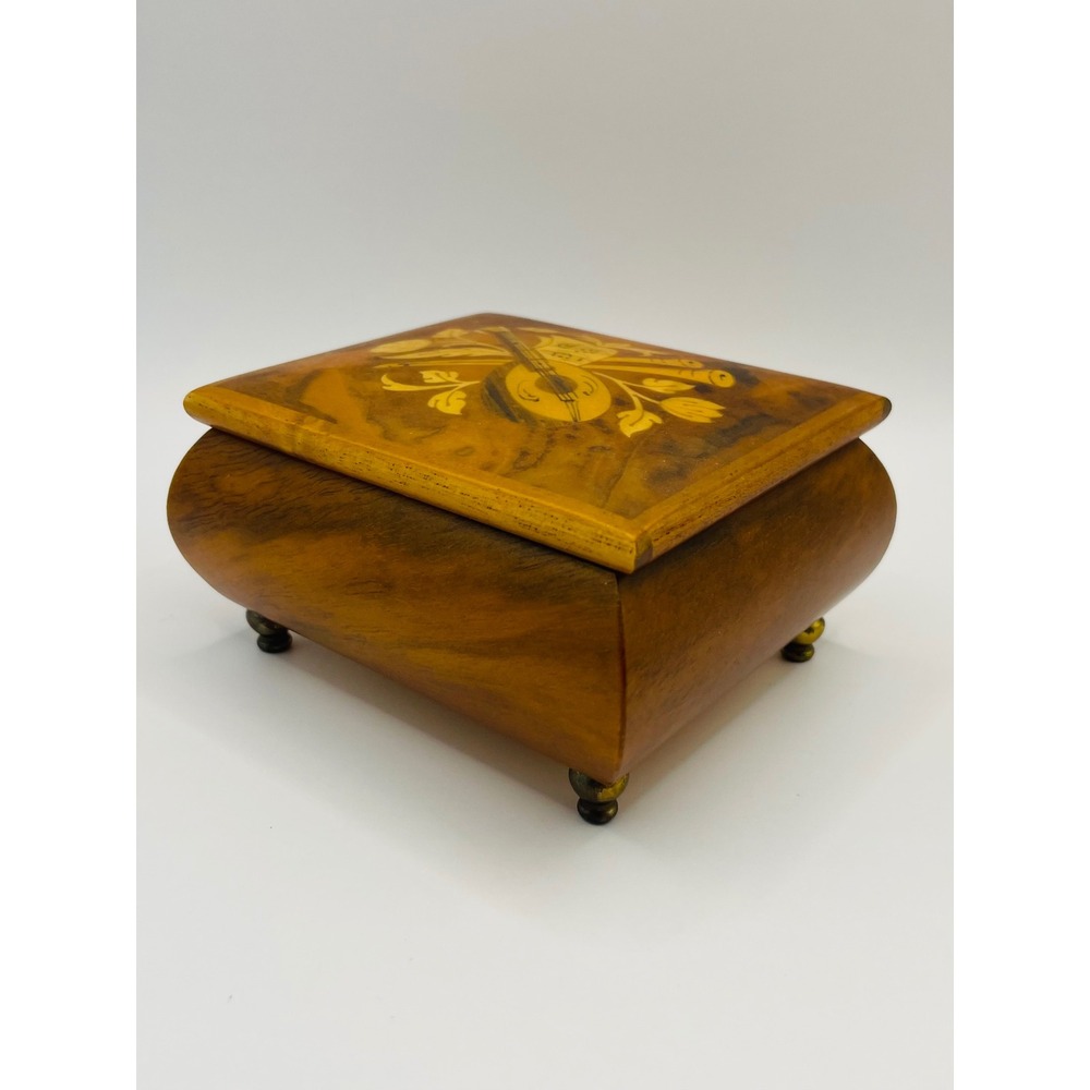 Ercolano Sorrento Italian Inlaid Wood Music Box Romance Swiss Chopin‎ Polonaise